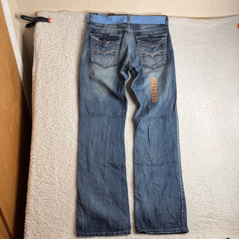 NEW Flypaper Jeans Mens Boot Cut Denim Paratrooper Y2K Medium Wash 34x36